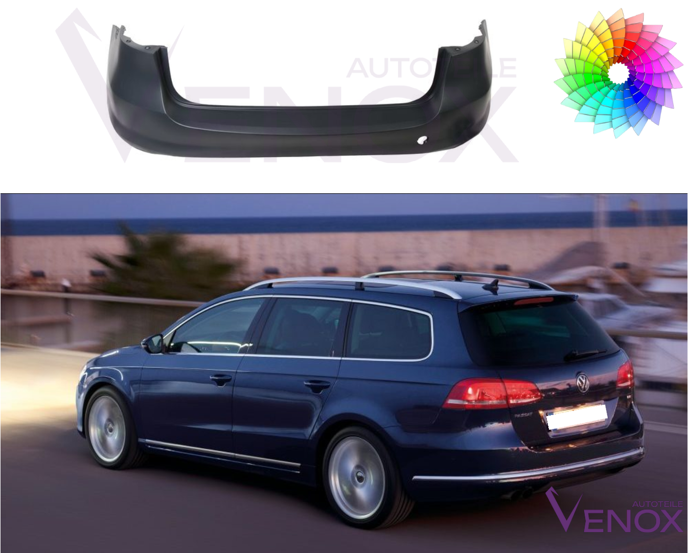 Voor Vw Passat B7 10-15 Trend Variant Achterbumper In Aangepaste Kleur Gespoten - Afbeelding 2