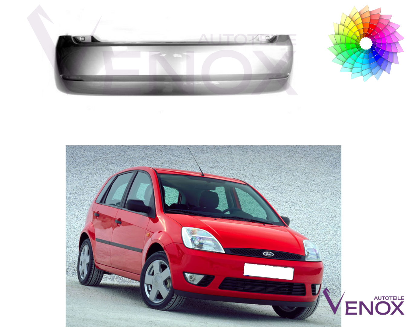 Voor Ford Fiesta Mk 6 2002-2005 Achterbumper gespoten in de kleur van je keuze - Afbeelding 2