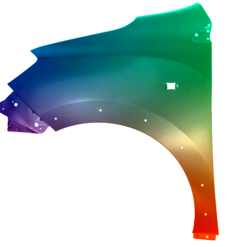 Voor Dacia Dokker vanaf 2012- Opstapspatbord links gespoten in de gewenste kleur