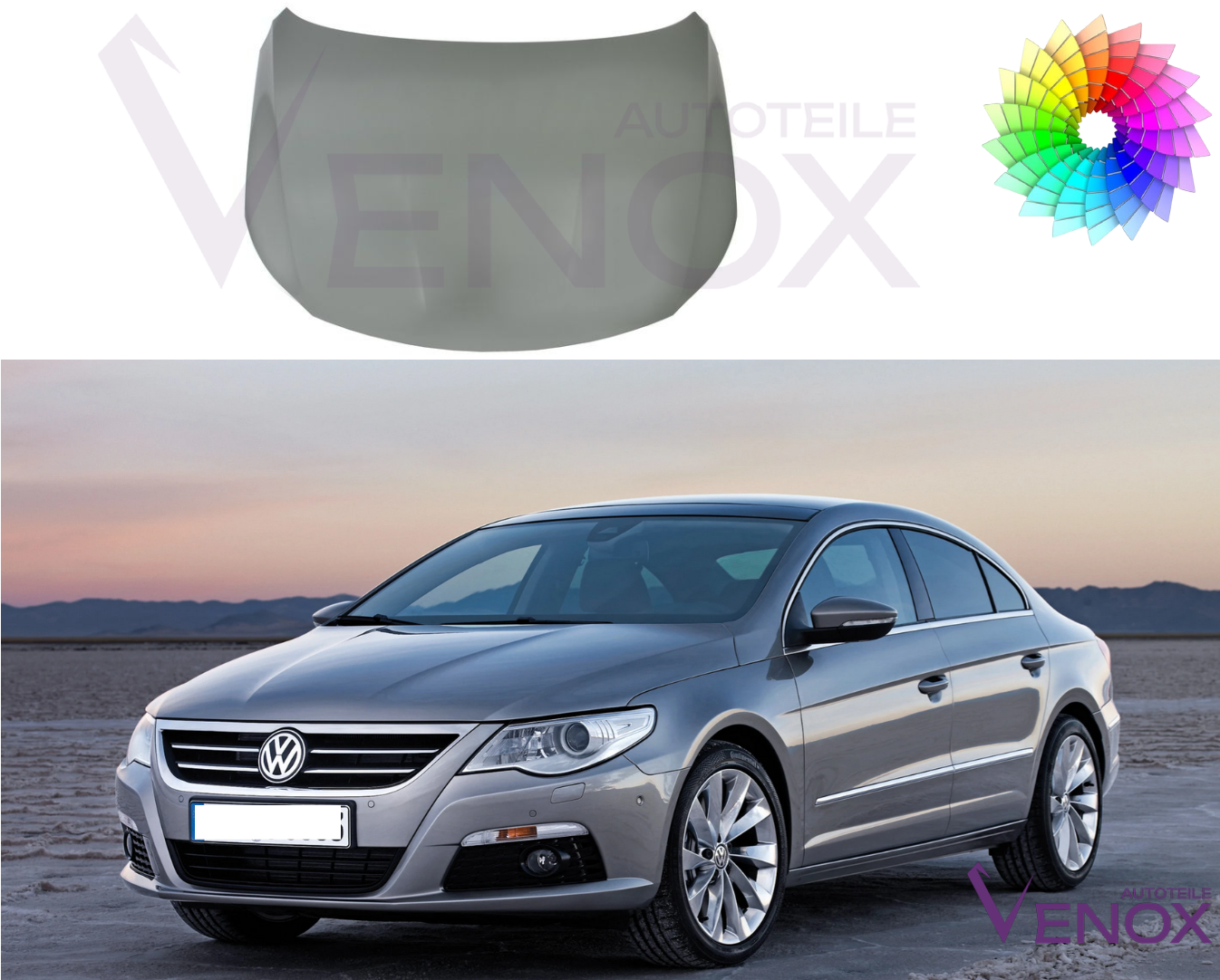 Voor Vw Passat CC 357 2008-2012 motorkap gespoten in gewenste kleur nieuw - Afbeelding 2