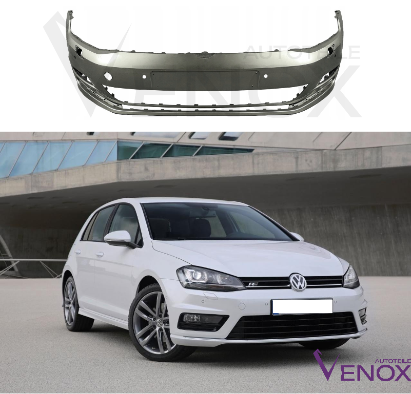 Voor VW Golf 7 VII 12-17 Voorbumper PDC SR gespoten in de gewenste kleur - Afbeelding 2