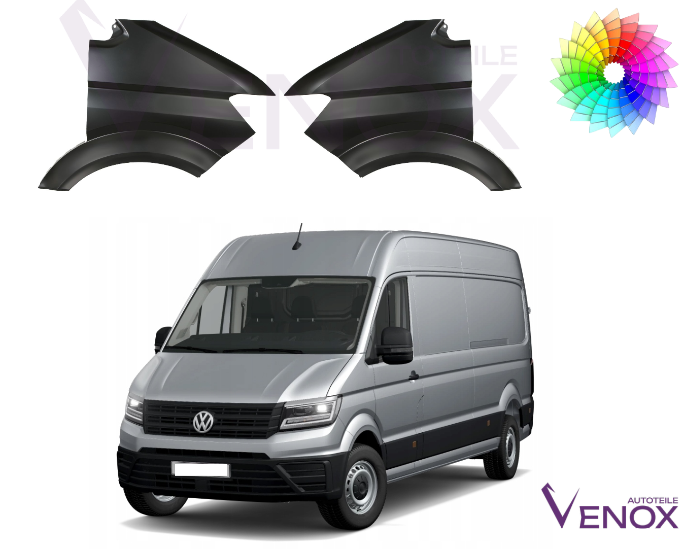 VW Crafter Spatbord vanaf 2017 Rechtsvoor gespoten in de gewenste kleur NIEUW - Afbeelding 2