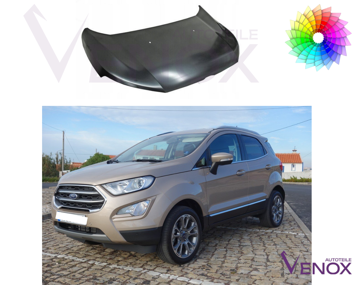 Voor Ford Ecosport 2013-2017 motorkap gespoten in gewenste kleur Nieuw - Afbeelding 2