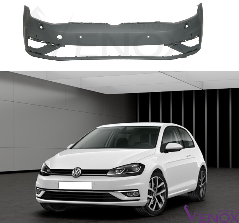 Voor VW Golf 7 VII bumper 4 PDC SRA vooraan gespoten in de gewenste kleur 2017-2020 - Afbeelding 2