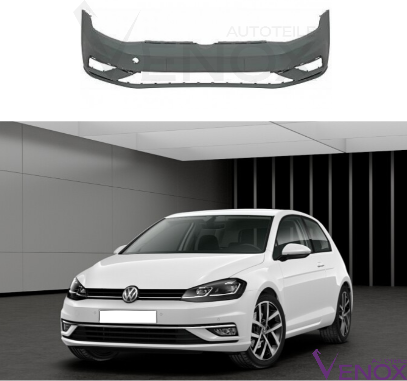 Voor VW Golf 7 VII in de gewenste kleur gespoten voorbumper 2017-2020 - Afbeelding 2