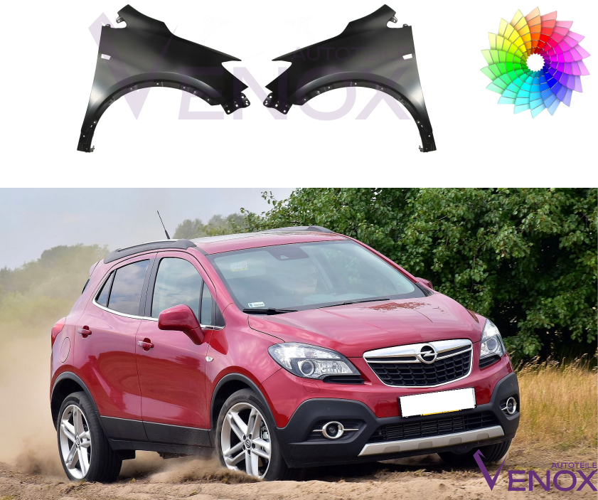 Voor Opel Mokka 12-16 Spatbord VOOR RECHTS, GEPASTEERD IN DE KLEUR VAN UW KEUZE - Afbeelding 2