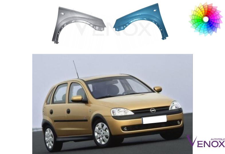 Voor Opel Corsa Combo C 00-10 Spatbord linksvoor, gespoten in de kleur van uw keuze - Afbeelding 2