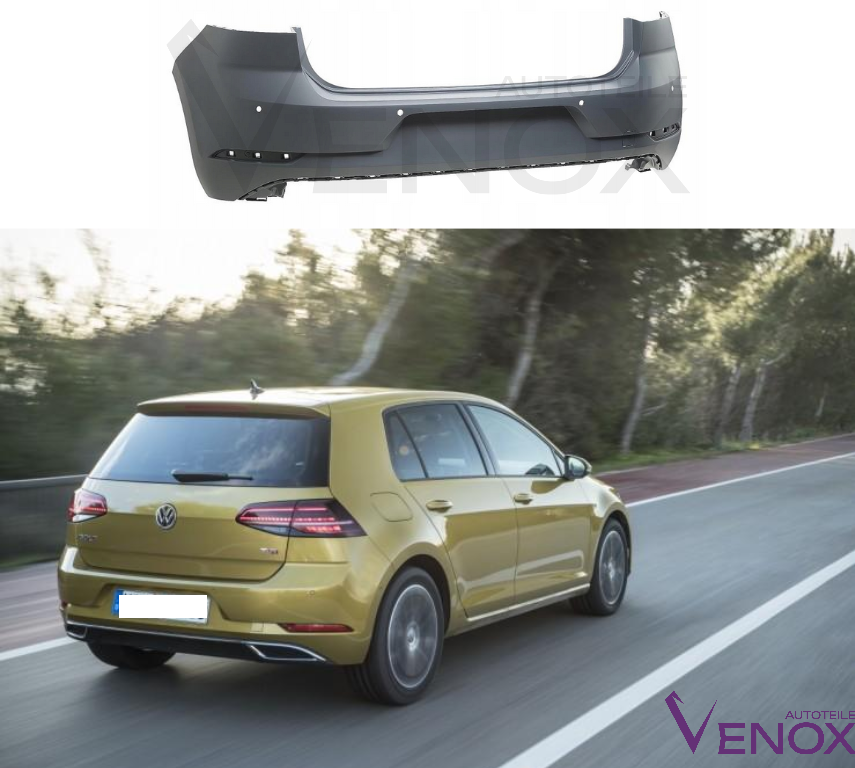 Voor VW Golf 7 VII achterbumper PDC gespoten in de gewenste kleur 2017-2020 - Afbeelding 2