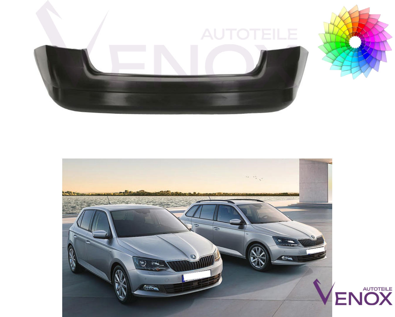 Voor Skoda Fabia III estate 14-18 Achterbumper gespoten in de gewenste kleur - Afbeelding 2