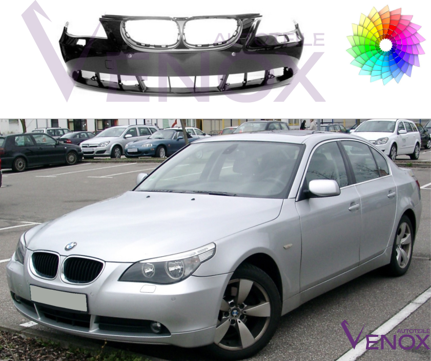 Voor BMW E60 03-07 Sedan Voorbumper SRA PDC In gewenste kleur gespoten NIEUW - Afbeelding 2