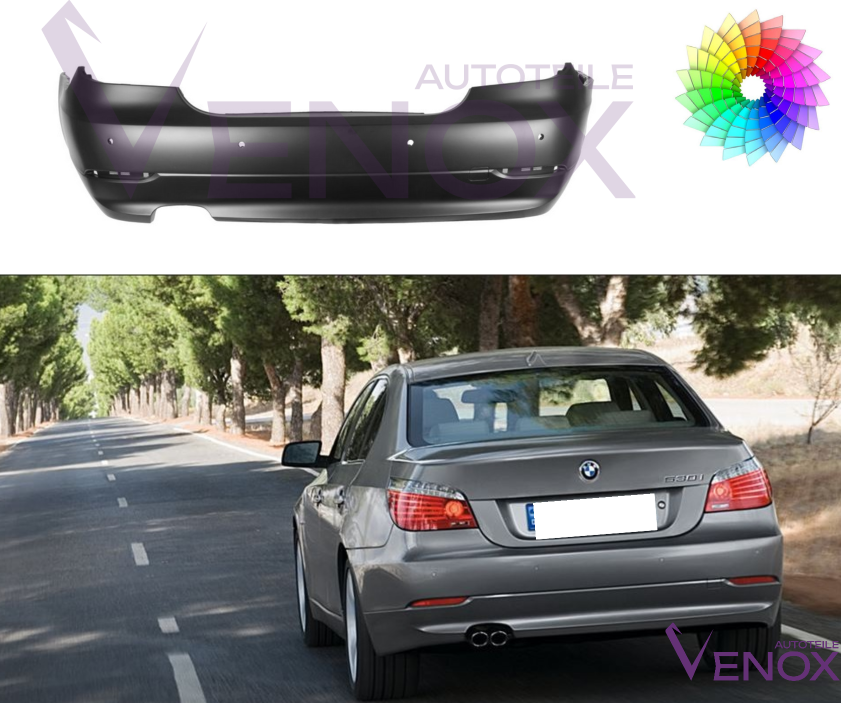 Voor BMW E60 07-10 Sedan Achterbumper PDC Gespoten in gewenste kleur NIEUW - Afbeelding 2