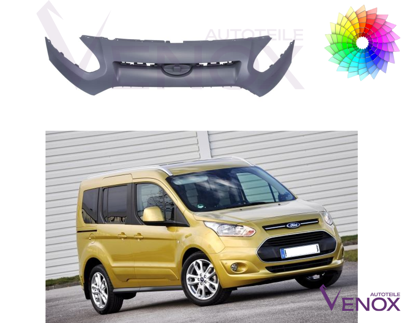 Voor Ford Transit Tourneo 13-18 Voorbumper gespoten in de kleur van je keuze - Afbeelding 2