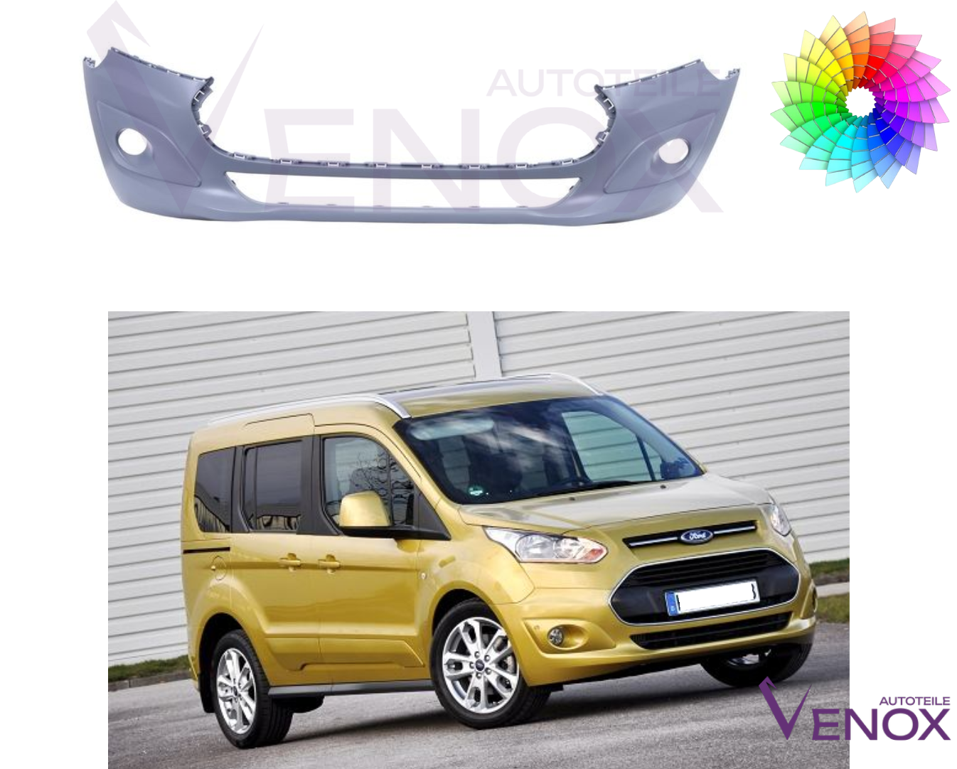 Voor Ford Transit Tourneo 13-18 Voorbumper gespoten in de kleur van je keuze - Afbeelding 2