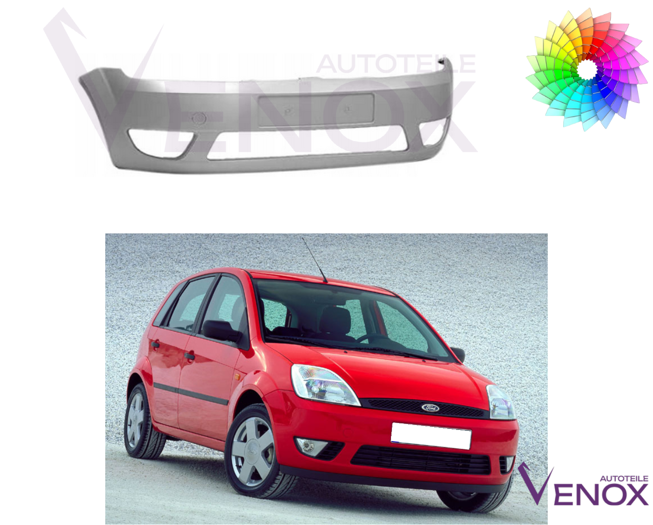 Voor Ford Fiesta Mk 6 2002-2005 Voorbumper gespoten in de kleur van je keuze - Afbeelding 2