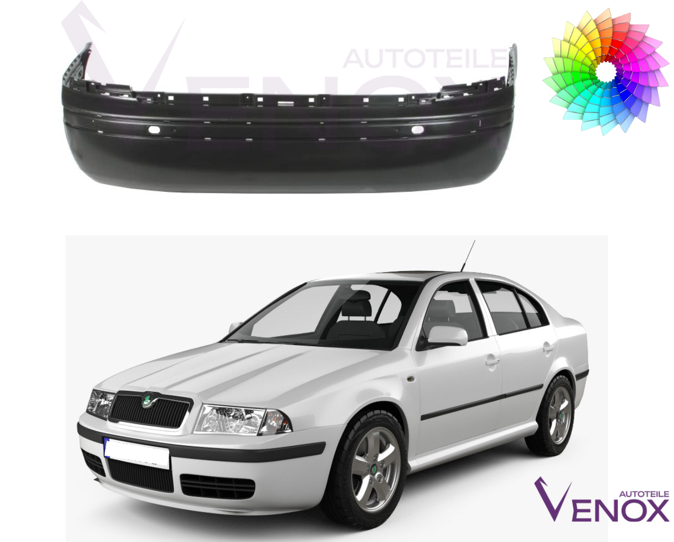 Voor Skoda Octavia 1U 2001-2010 Achterbumper gespoten in de gewenste kleur - Afbeelding 2