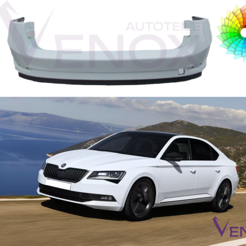 Voor Skoda SuperB vanaf 2015- +- PDC achterbumper gespoten in de gewenste kleur
