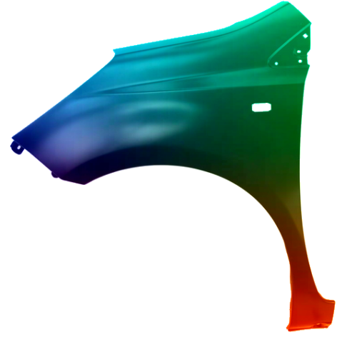 Spatbord links voor NISSAN NOTE E11 05-09 Gespoten in de gewenste kleur