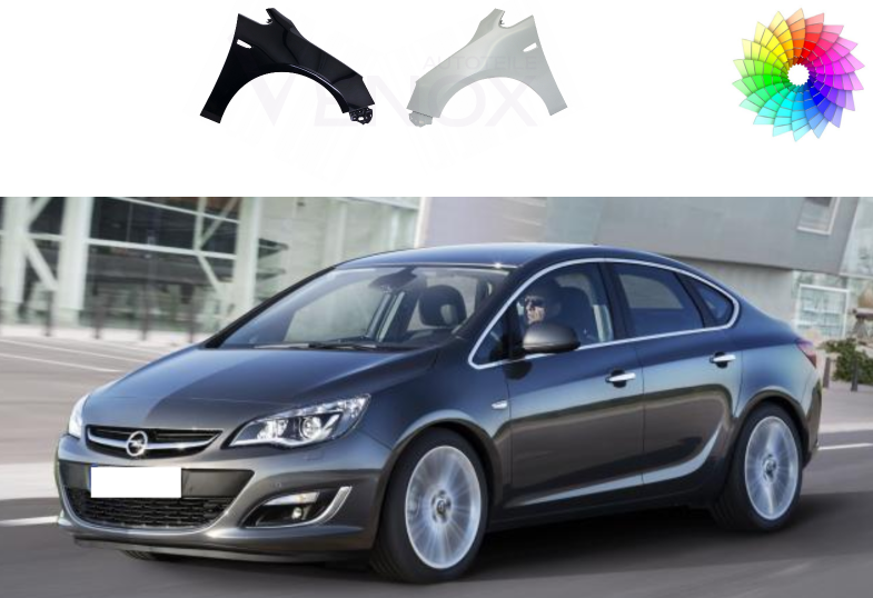Voor Opel Astra J 09-15 FRONT RIGHT Spatbord GEPASTEERD IN KLEUR VAN UW KEUZE NIEUW - Afbeelding 2