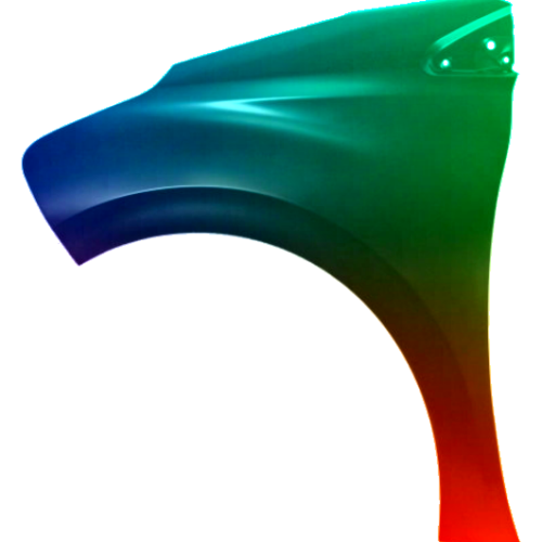 Spatbord links Peugeot 208 2012-2019 Gespoten in de gewenste kleur