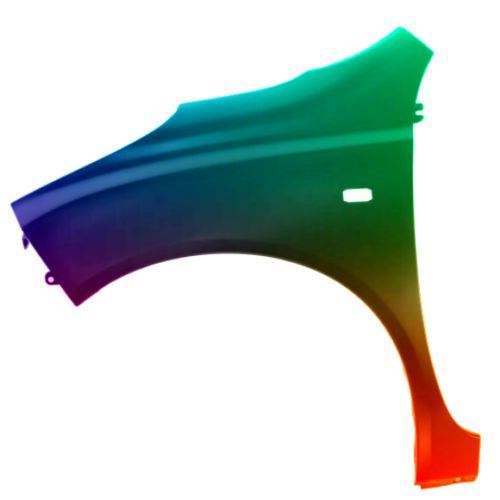 Spatbord links Nissan Micra (K12) 2003-2010 Gespoten in de gewenste kleur