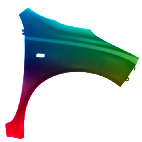 Spatbord rechts Nissan Micra (K12) 2003-2010 Gespoten in de gewenste kleur