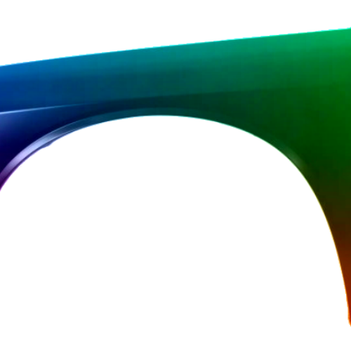 Spatbord links Dodge Challenger uit 2014 Gespoten in de gewenste kleur